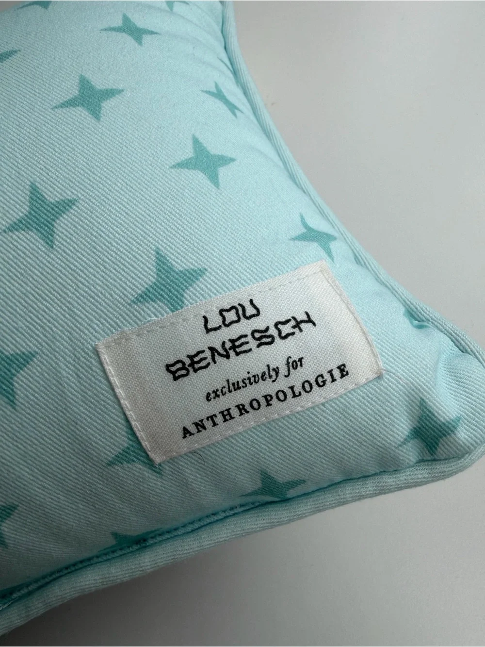 Lou Benesch Anthropologie Stargazer Zodiac Gemini Embroidered Mini Accent Pillow